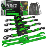Rhino USA 1" x 10' Retractable Ratchet Straps