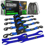 Rhino USA 1" x 10' Retractable Ratchet Straps