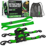 Rhino USA 1" x 10' Retractable Ratchet Straps