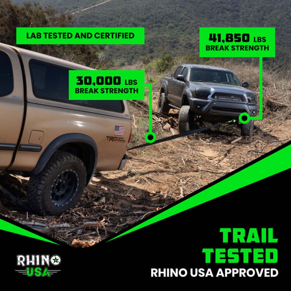 Rhino USA 20' Tow Strap & Shackle Hitch Receiver Combo
