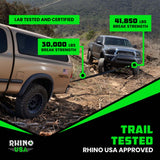 Rhino USA 20' Tow Strap & Shackle Hitch Receiver Combo