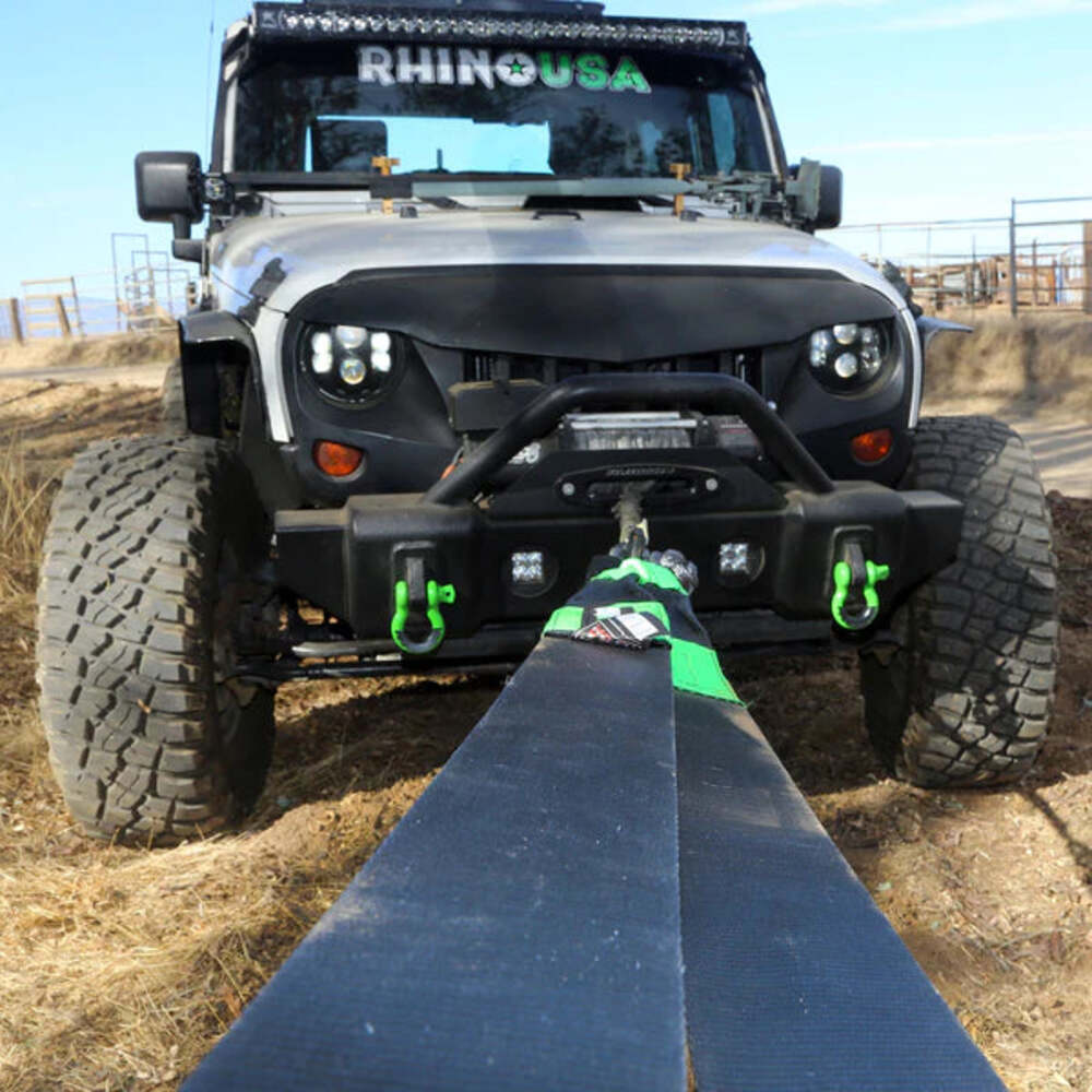 Rhino USA 20' Tow Strap & Shackle Hitch Receiver Combo