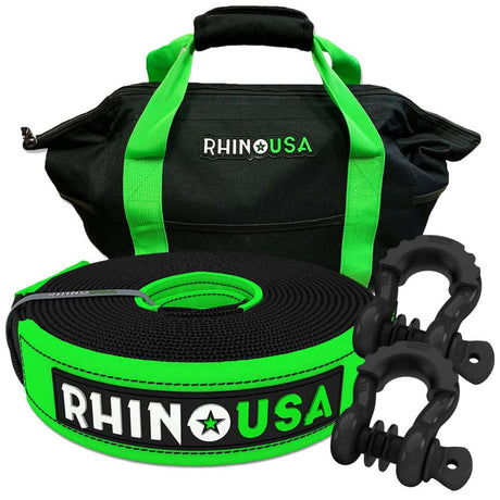 Rhino USA 30' Tow Strap & D-Ring Shackle Set Combo