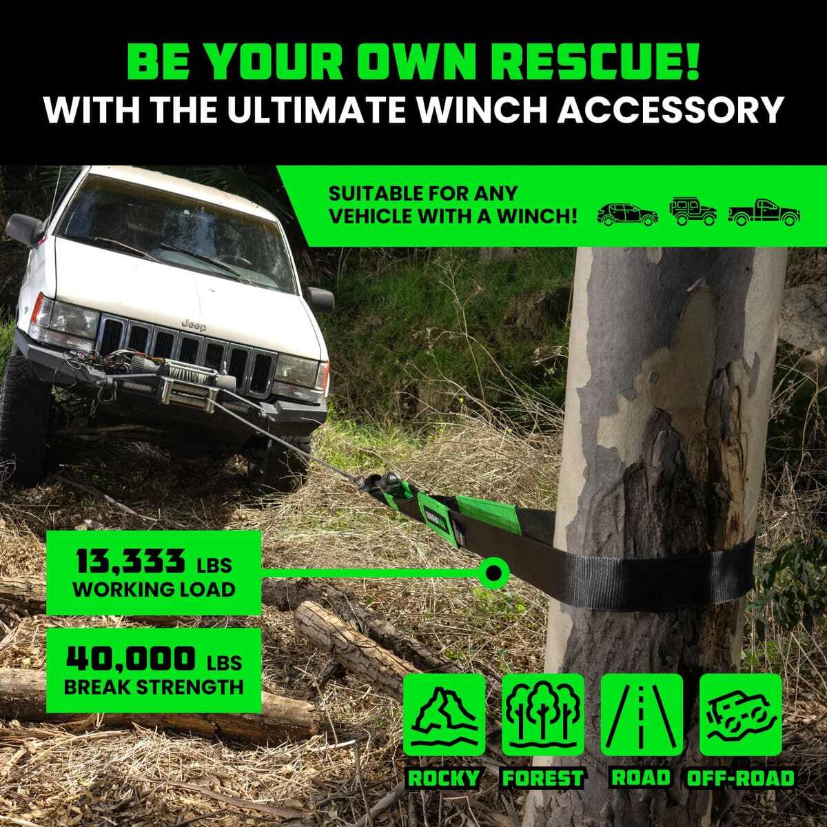 Rhino USA 4" x 10' Recovery Tree Saver Strap