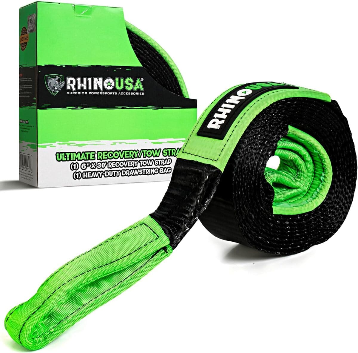 Rhino USA 6" x 30' Ultimate Recovery Tow Strap