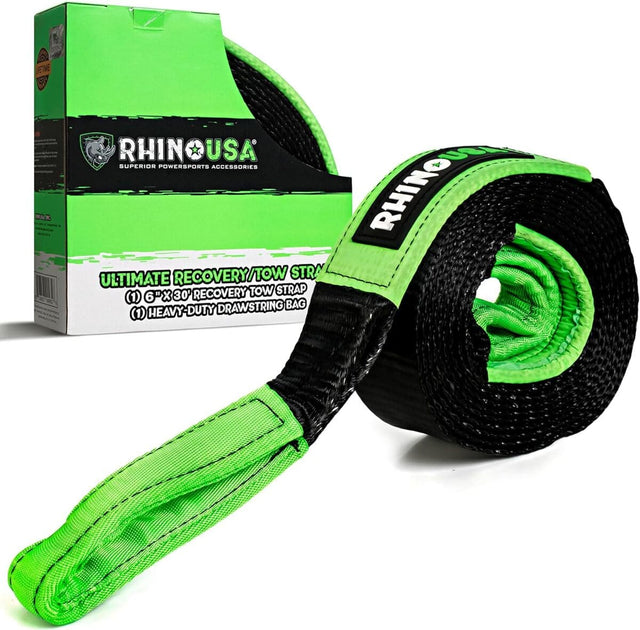 Rhino USA 6" x 30' Ultimate Recovery Tow Strap