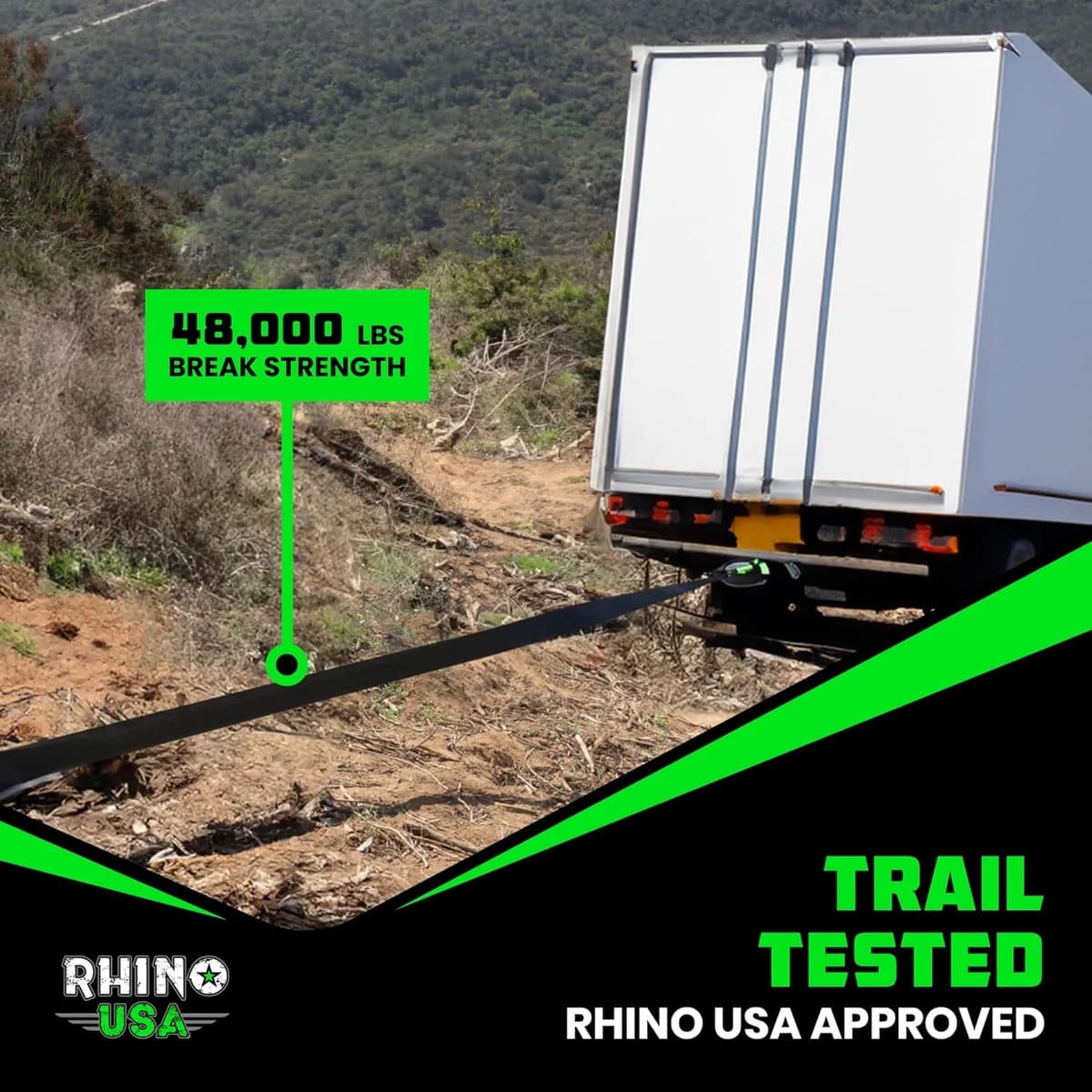 Rhino USA 6" x 30' Ultimate Recovery Tow Strap