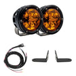 Rigid '17+ Polaris RZR Turbo R 360 Series Spot Amber PRO A-Pillar Mount Pod Light Kit