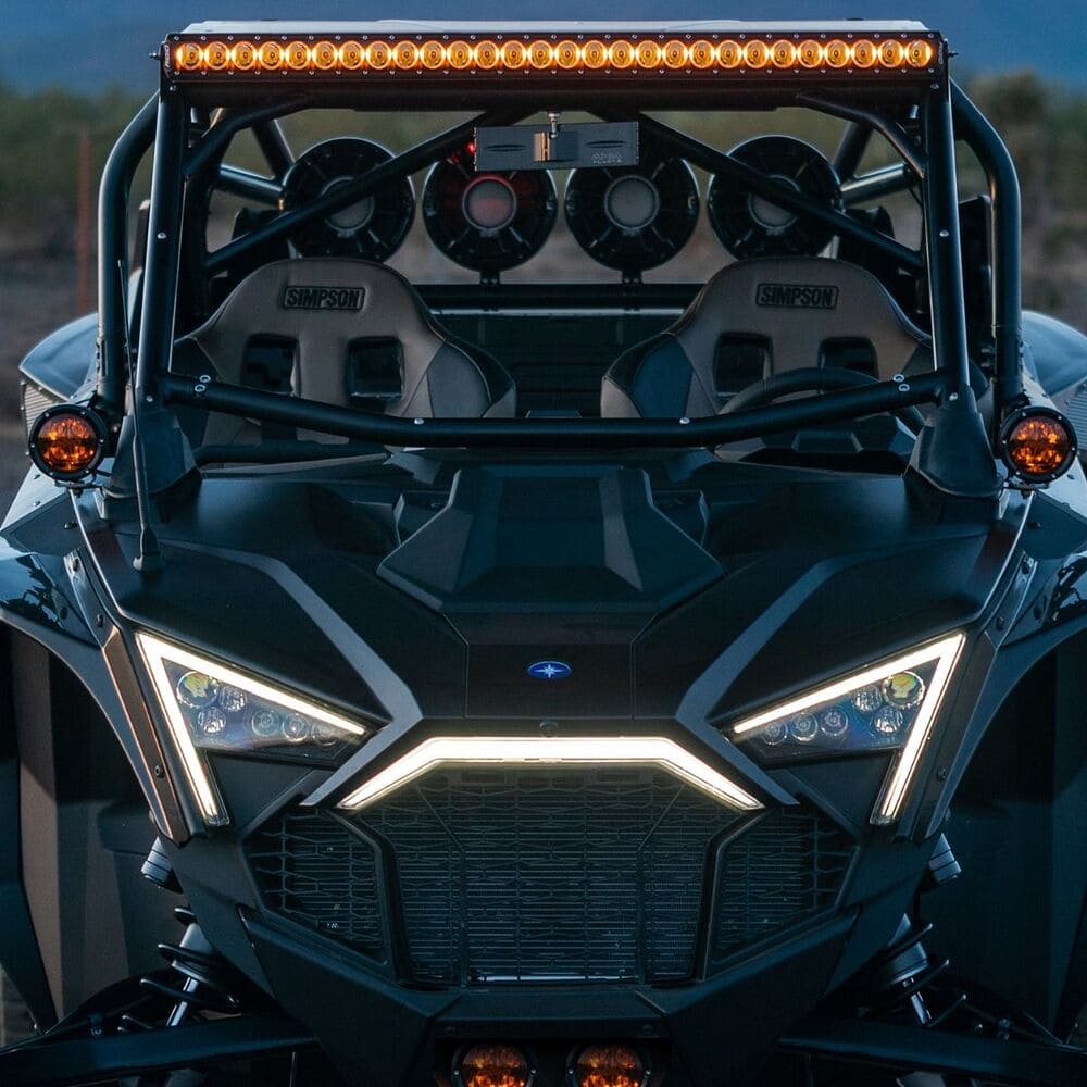 Rigid '17+ Polaris RZR Turbo R 360 Series Spot Amber PRO A-Pillar Mount Pod Light Kit
