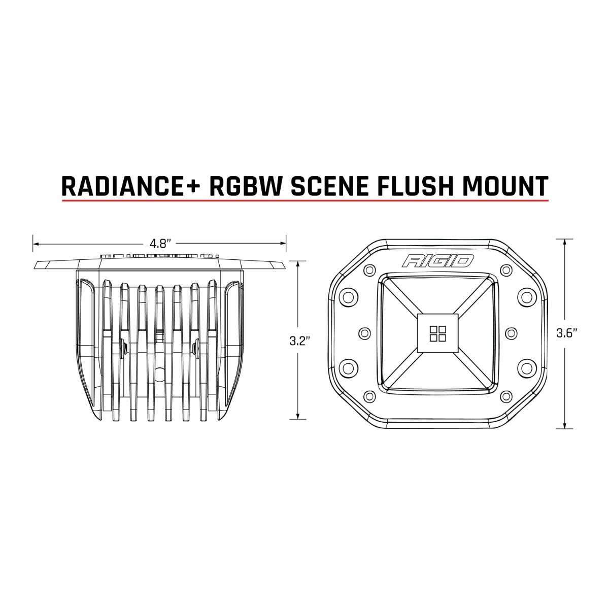 Rigid 3" Radiance+ RGBW Flush Mounts Pod Light - Pair