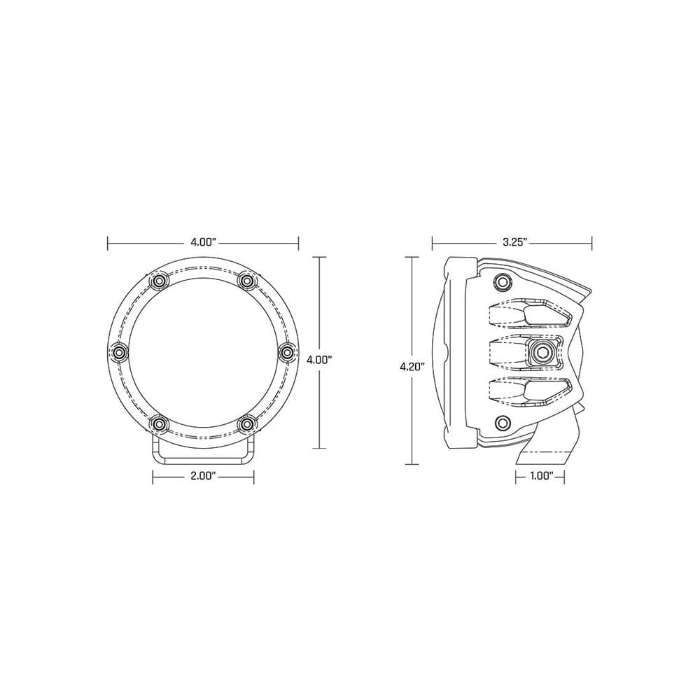 Rigid 360-Series 4" Spot Amber Pro Pod Light - Pair