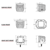 Rigid D-Series Pro Flood Diffused Surface Mount Pod Light - Pair