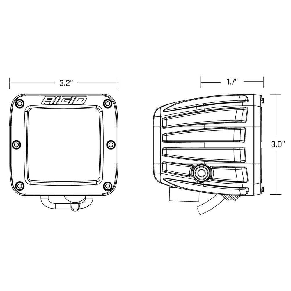 Rigid D-Series Spot Amber Pro Pods Light - Pair