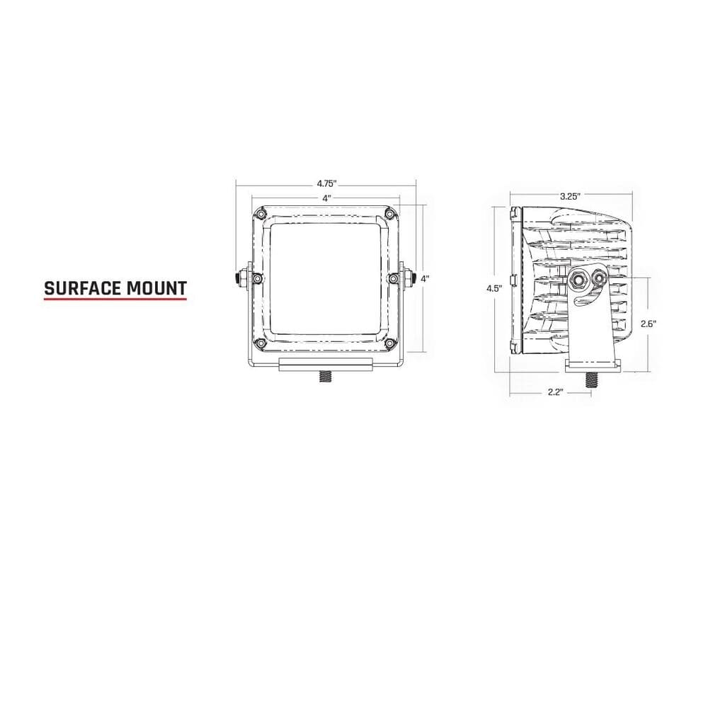 Rigid D-XL Series Pro Flood Surface Mount Pods Light - Pair