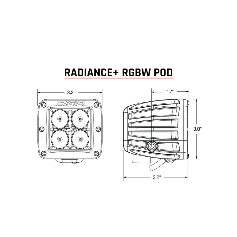 Rigid Radiance+ RGBW Surface Mount Pod Light - Pair