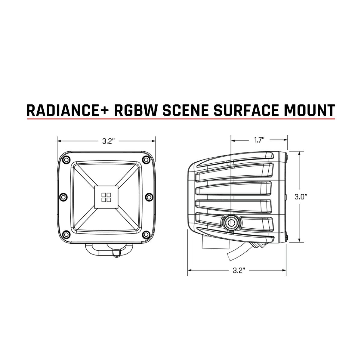 Rigid Radiance+ Scene RGBW Surface Mount Pod Light - Pair