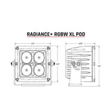 Rigid Radiance+ XL RGBW Spot Drive Surface Mount Pod Light - Pair