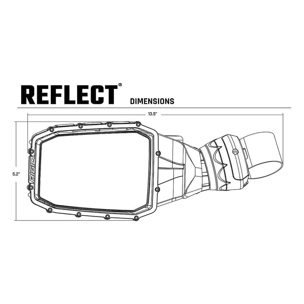 Rigid Reflect Tube Mount Side Mirror Pod Lights - Pair