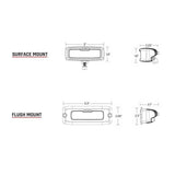 Rigid SR-Q Series Pro Spot Diffused Midnight Flush Mount Pod Light - Pair