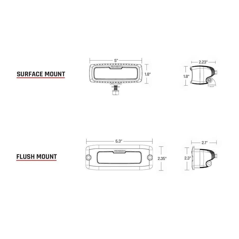 Rigid SR-Q Series Pro Surface Mount Pod Light - Pair