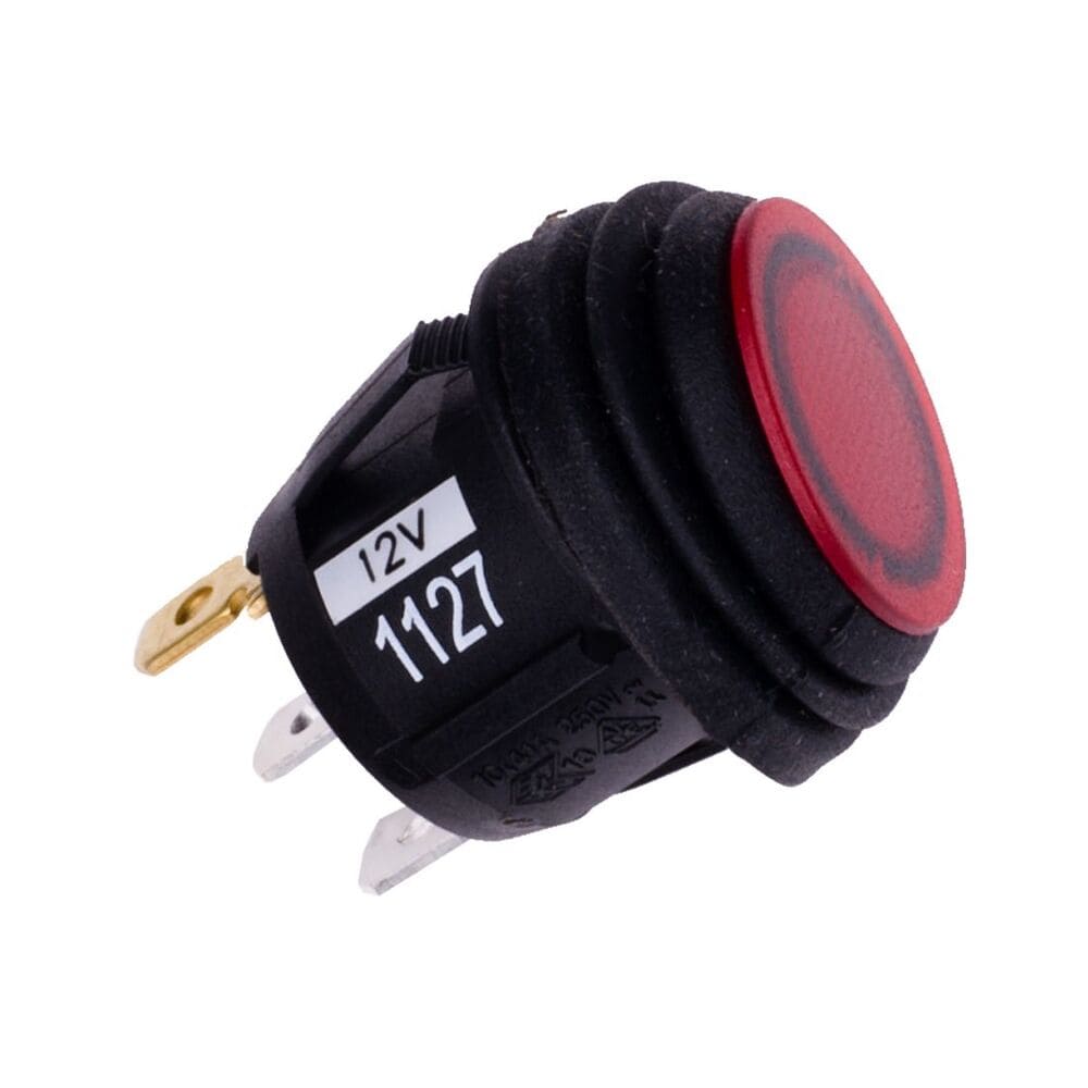 Rigid Universal 2 Position Rocker Switch w/ Protective Rubber Boot - Red