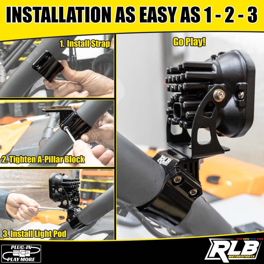 RLB Motorsports Light Pod A-Pillar Clamp