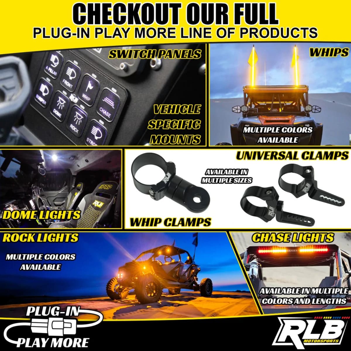 RLB Motorsports Polaris Ranger San Felipe LED Chase Light - Amber/Whit