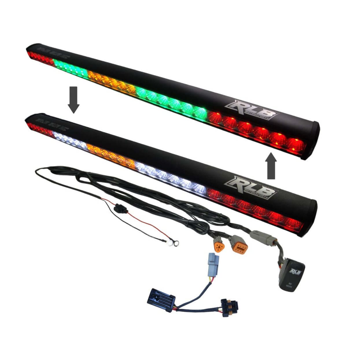 RLB Motorsports Polaris RZR LED Dual Color Chase Light - Green/White