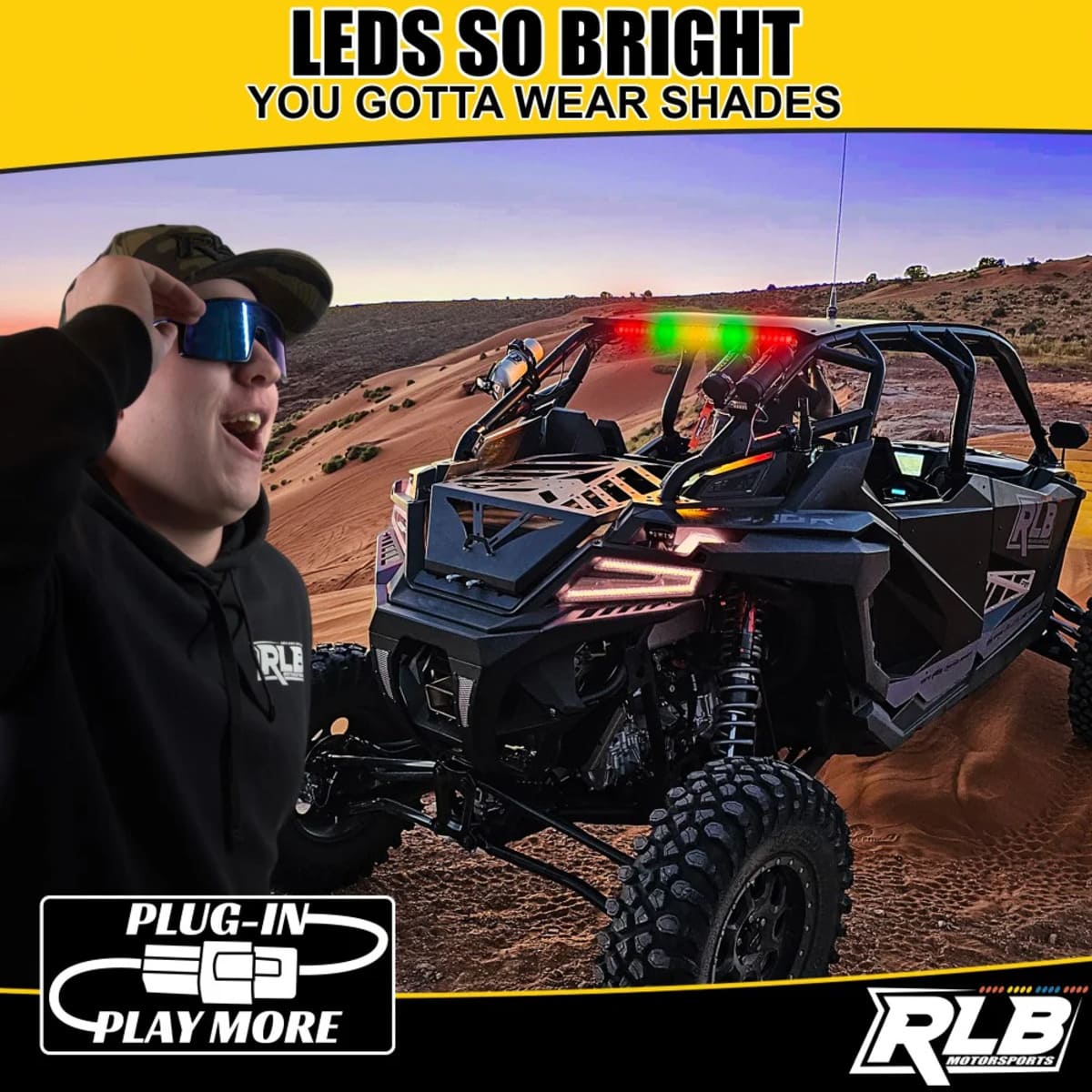 RLB Motorsports Polaris RZR Pro R Dual Color Chase Light - Green/White