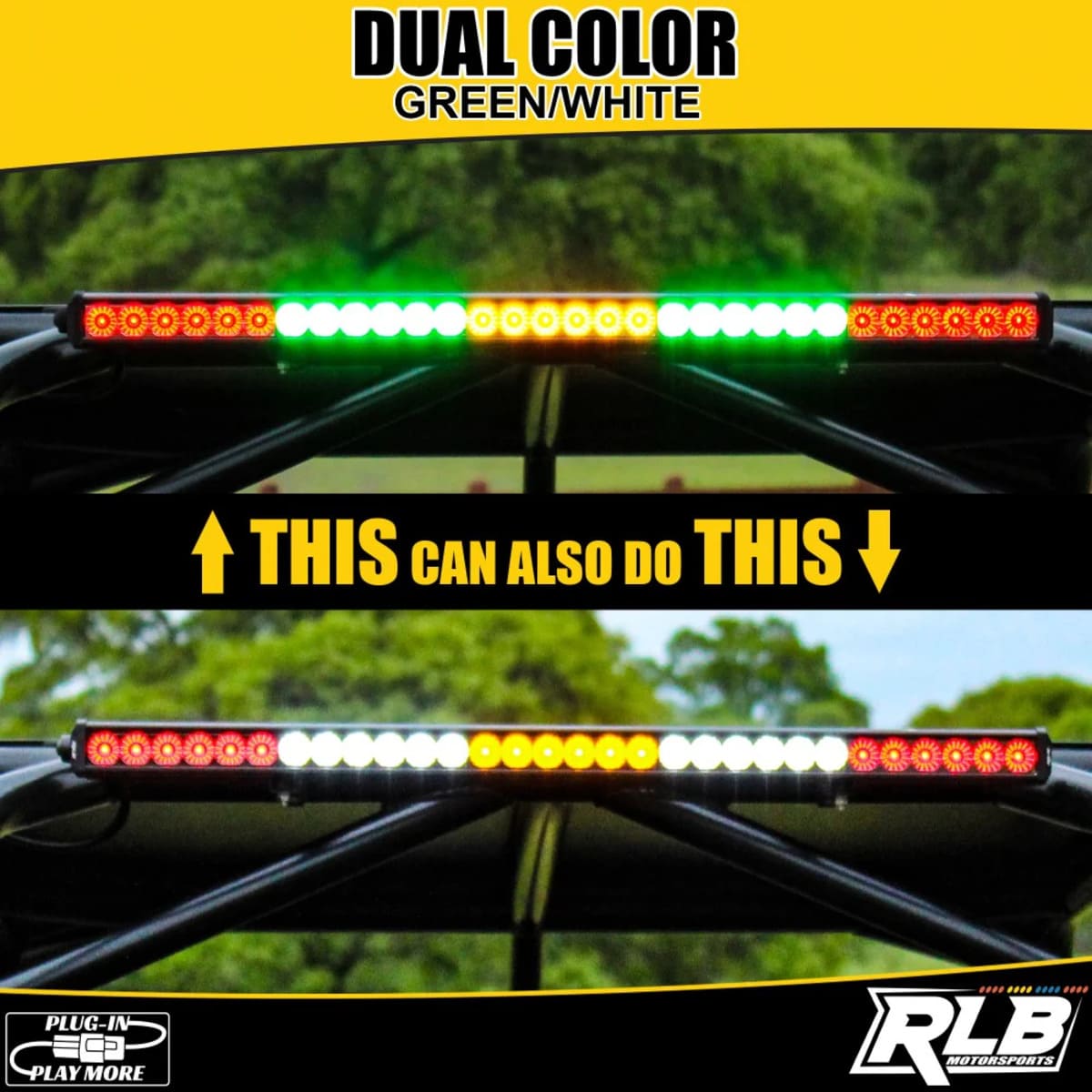 RLB Motorsports Polaris RZR Pro R Dual Color Chase Light - Green/White