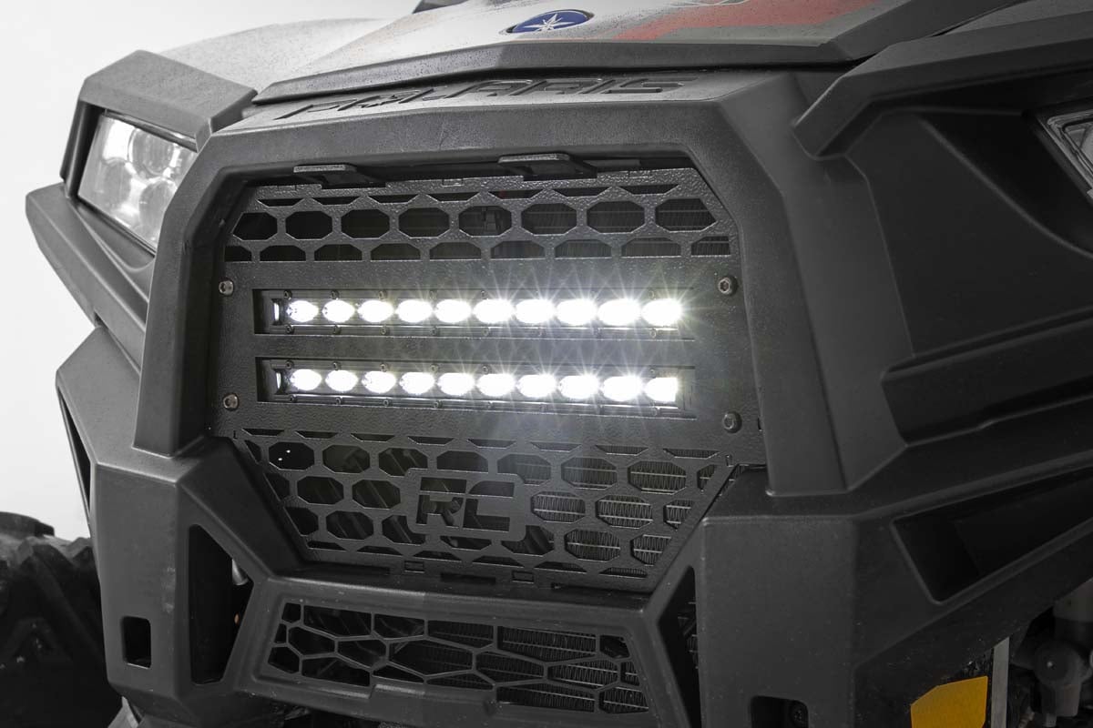 Rough Country Polaris RZR XP 1000 10" Black Slimline LED Pair Grille Kit