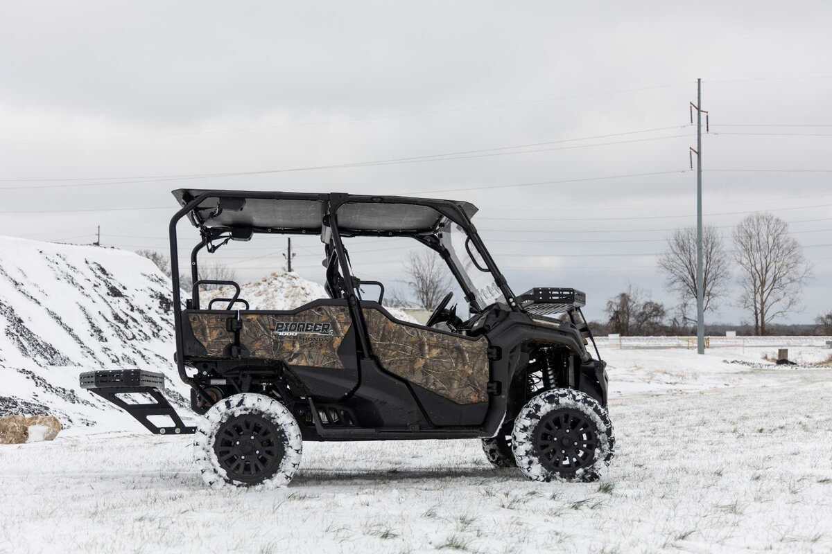 Rough Country Honda Pioneer Front Cargo Rack with Black Series 6" Slimline LED Light Bar