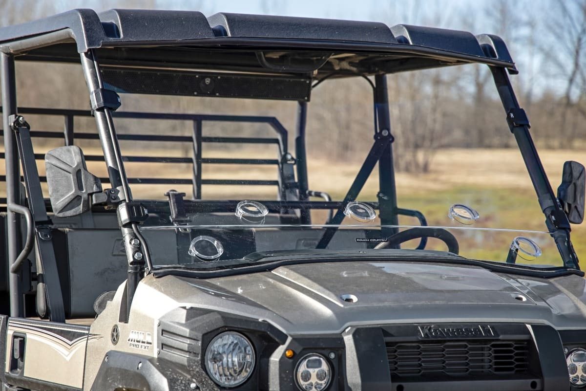 Rough Country Kawvasaki Mule Scratch Resistant Vented Full Windshield