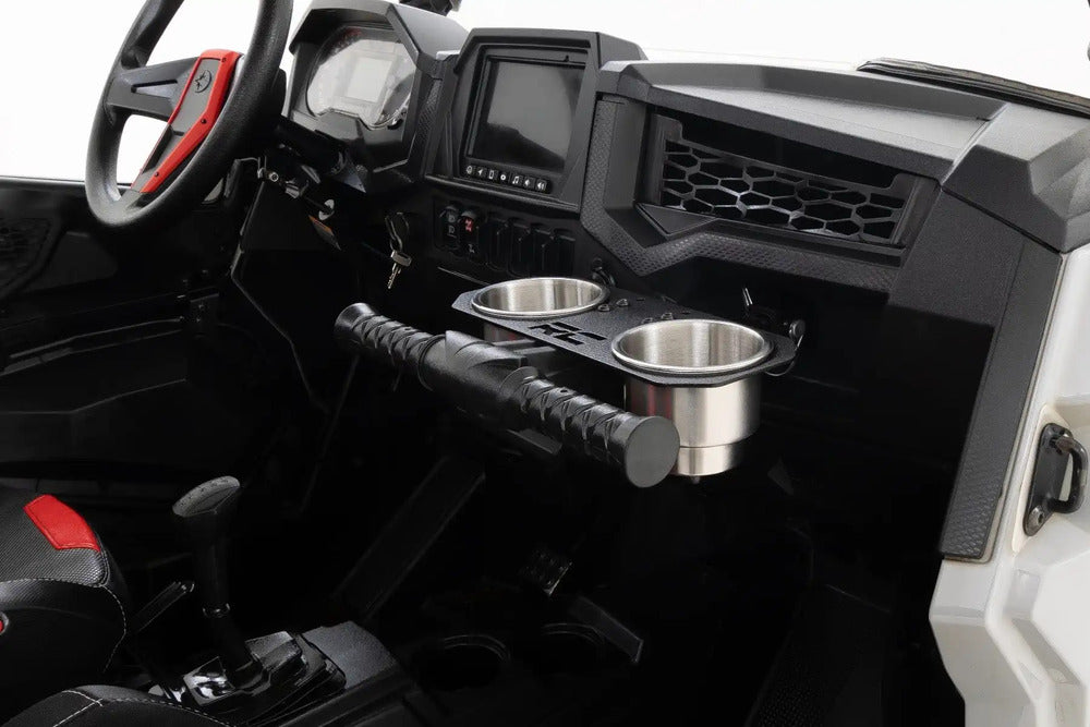 Rough Country Polaris RZR Passenger Grip Handle Dual Cup Holder