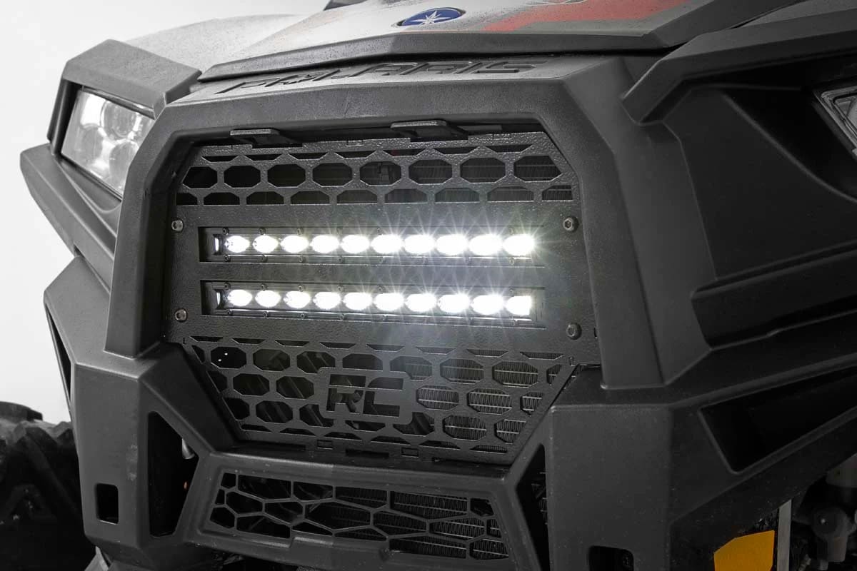 Rough Country Polaris RZR XP 1000 10" Black Slimline LED Pair Grille Kit