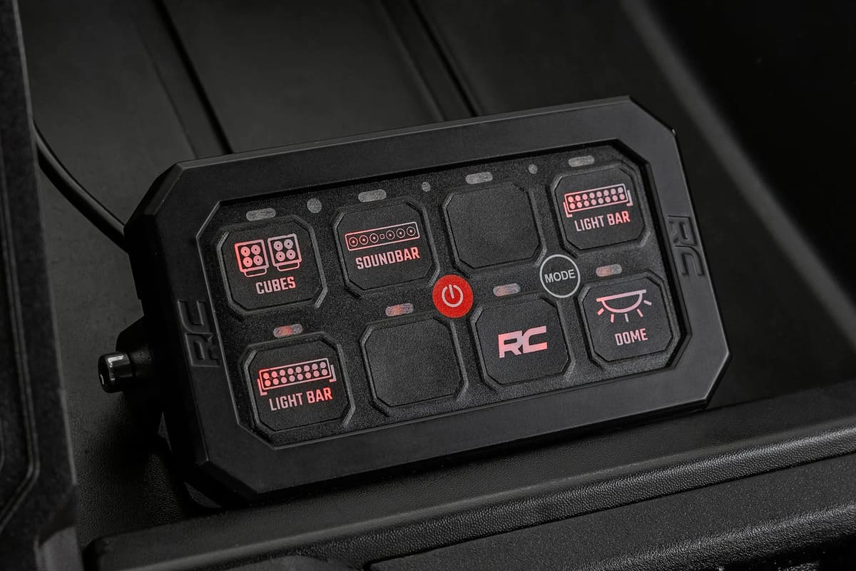 Rough Country RGB Backlit Buttons Multifunction Modes 8 Gang Switch Pa