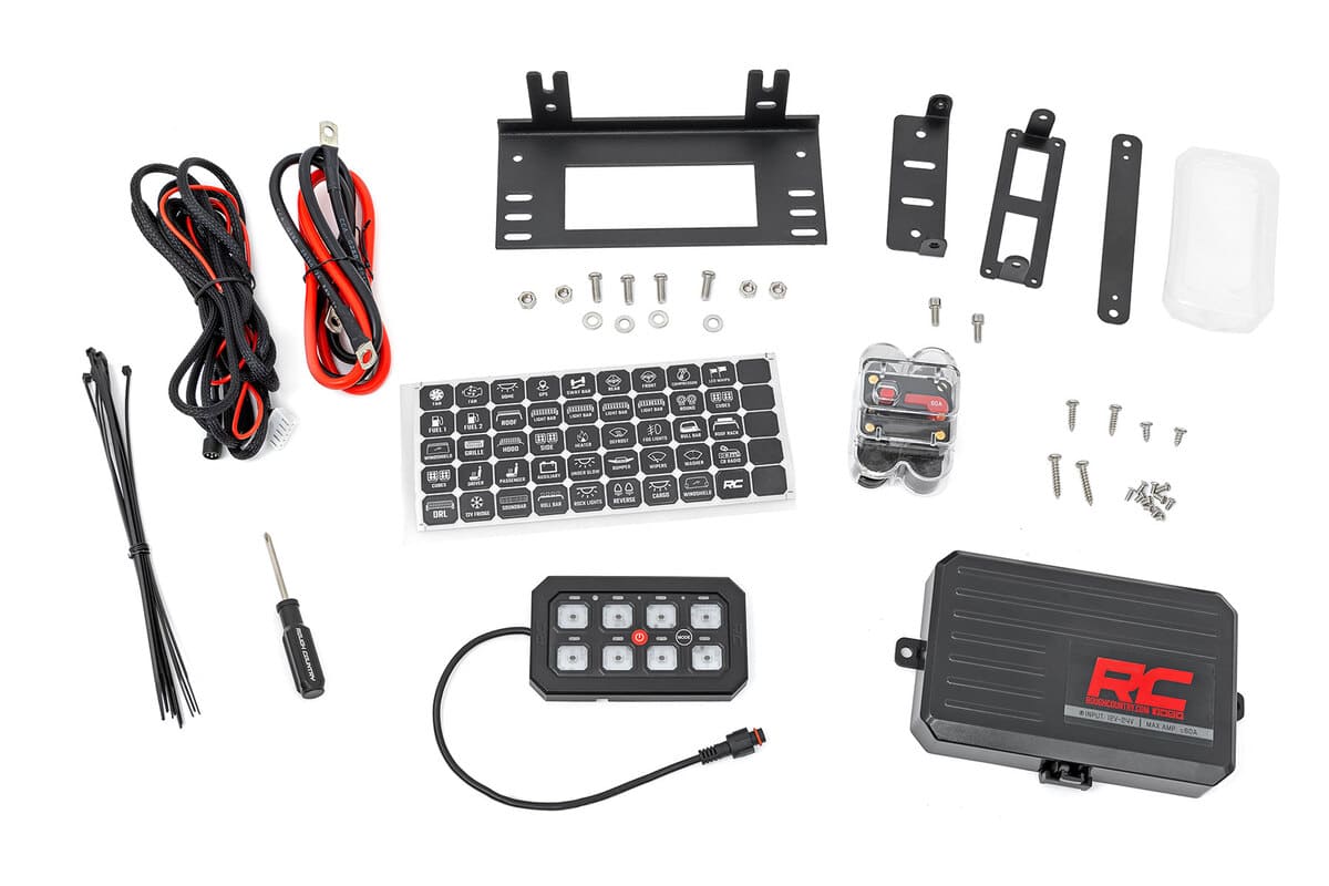 Rough Country RGB Backlit Buttons Multifunction Modes 8 Gang Switch Pa