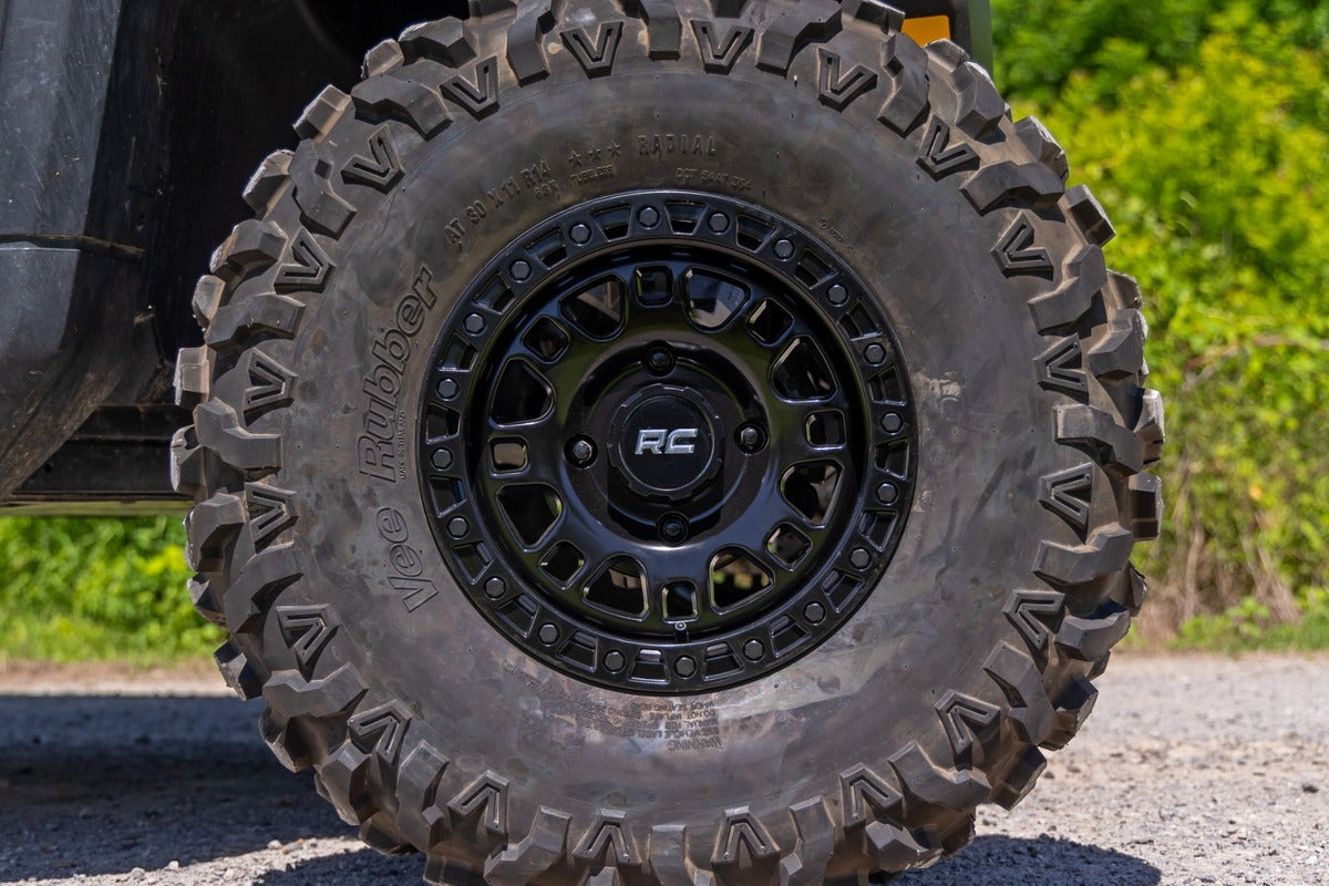 Rough Country Semi Gloss Black 14x7/4x137 One Piece 82 Series Wheel