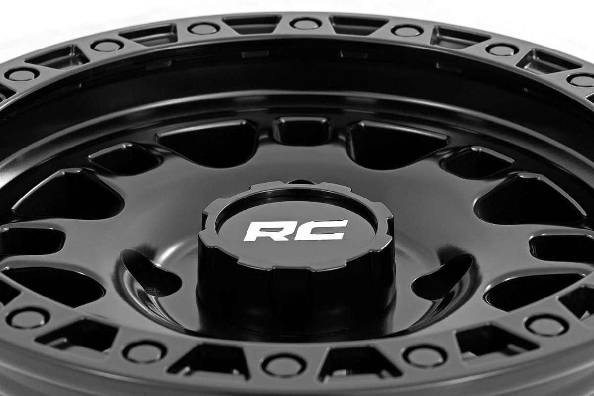 Rough Country Semi Gloss Black 14x7/4x137 One Piece 82 Series Wheel