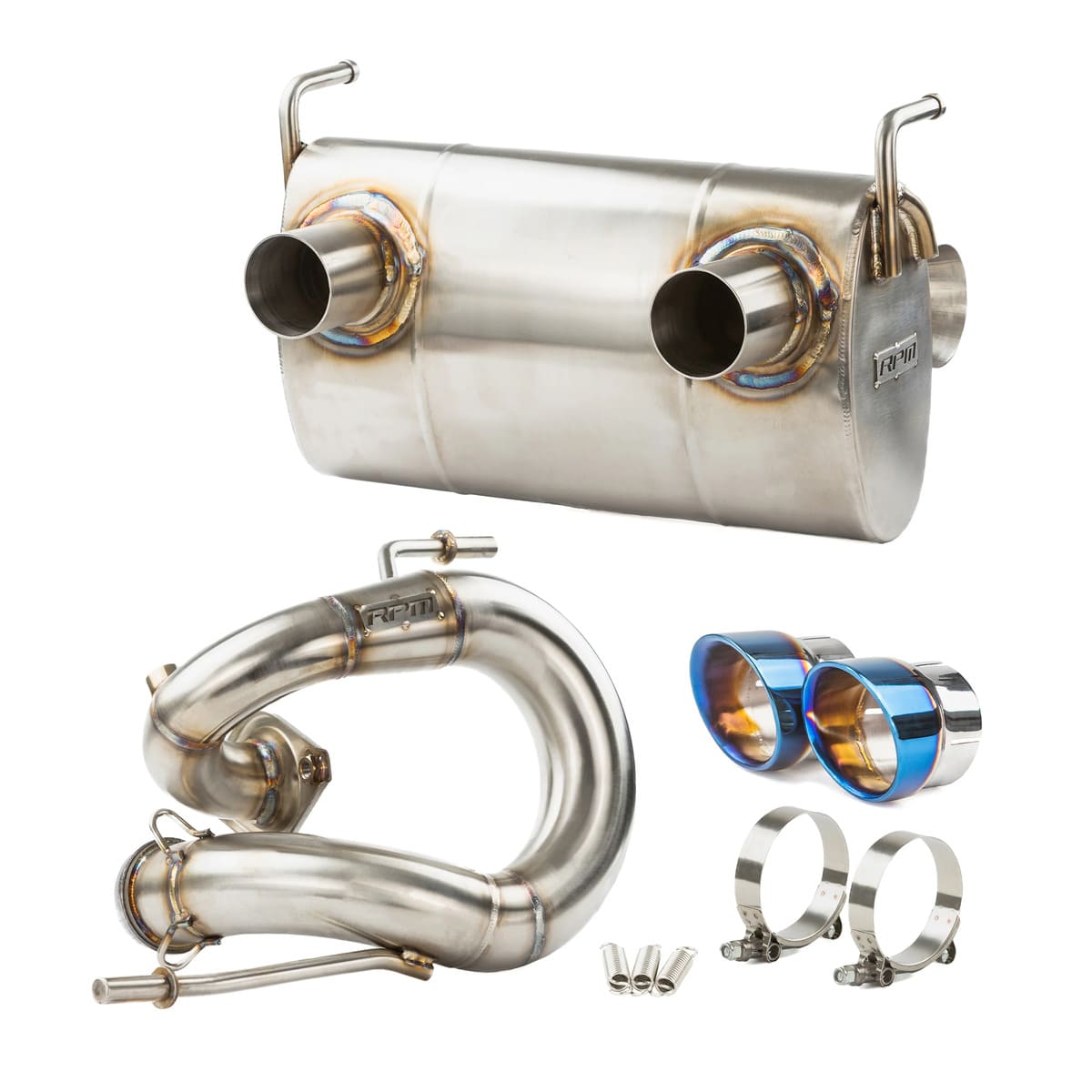 RPM Kawasaki Teryx H2 3/4 Exhaust – 2.5" Mid Pipe + Chambered Muffler/Straight or E-Valve Option