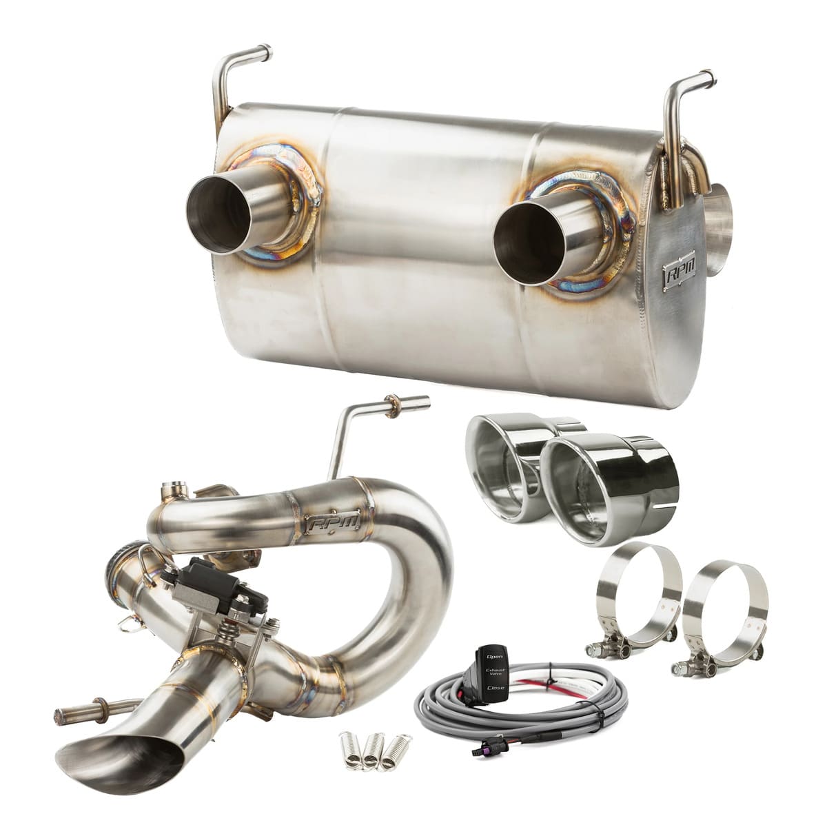 RPM Kawasaki Teryx H2 3/4 Exhaust – 2.5" Mid Pipe + Chambered Muffler/Straight or E-Valve Option