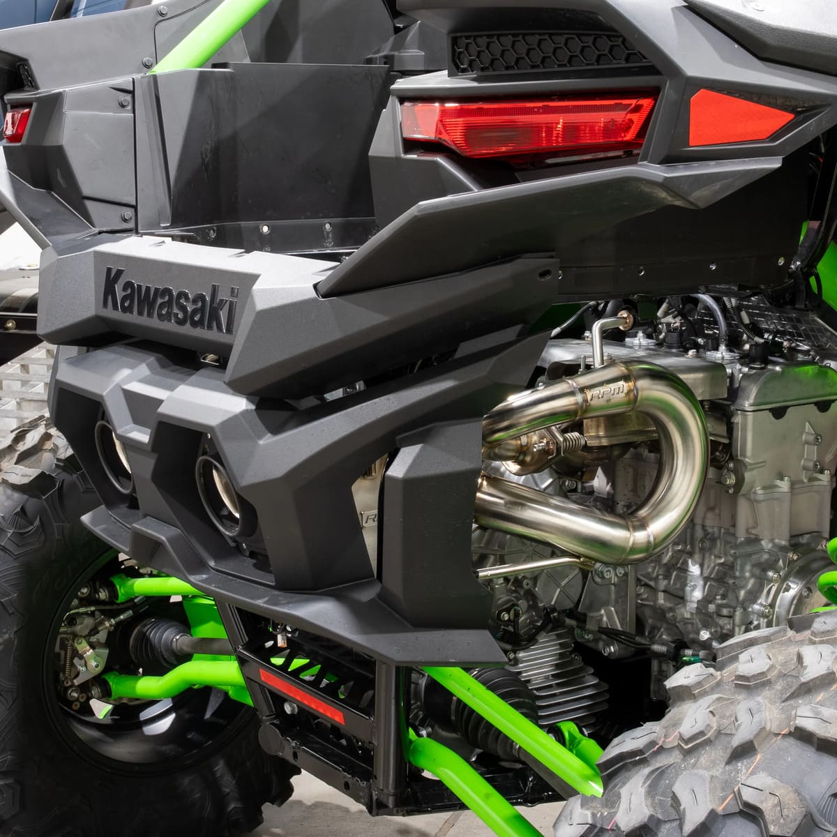 RPM Kawasaki Teryx H2 3/4 Exhaust – 2.5" Mid Pipe + Chambered Muffler/Straight or E-Valve Option