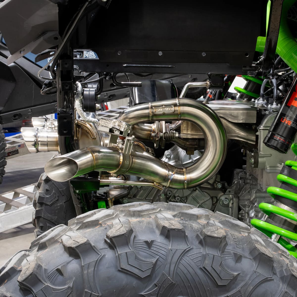 RPM Kawasaki Teryx H2 3/4 Exhaust – 2.5" Mid Pipe + Chambered Muffler/Straight or E-Valve Option