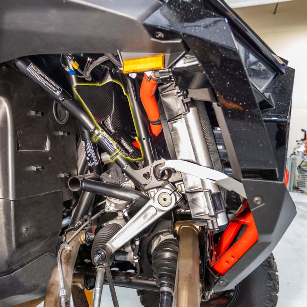 RPM Polaris Pro R/ Pro S/ Turbo R Carbon Fiber Radiator Heat Air Deflector & Cab Cooling Panel