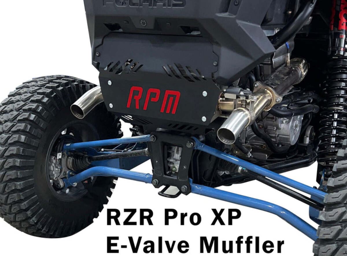 RPM Polaris RZR XP Turbo & Pro XP E-Valve Muffler Colored Logo Back Plate