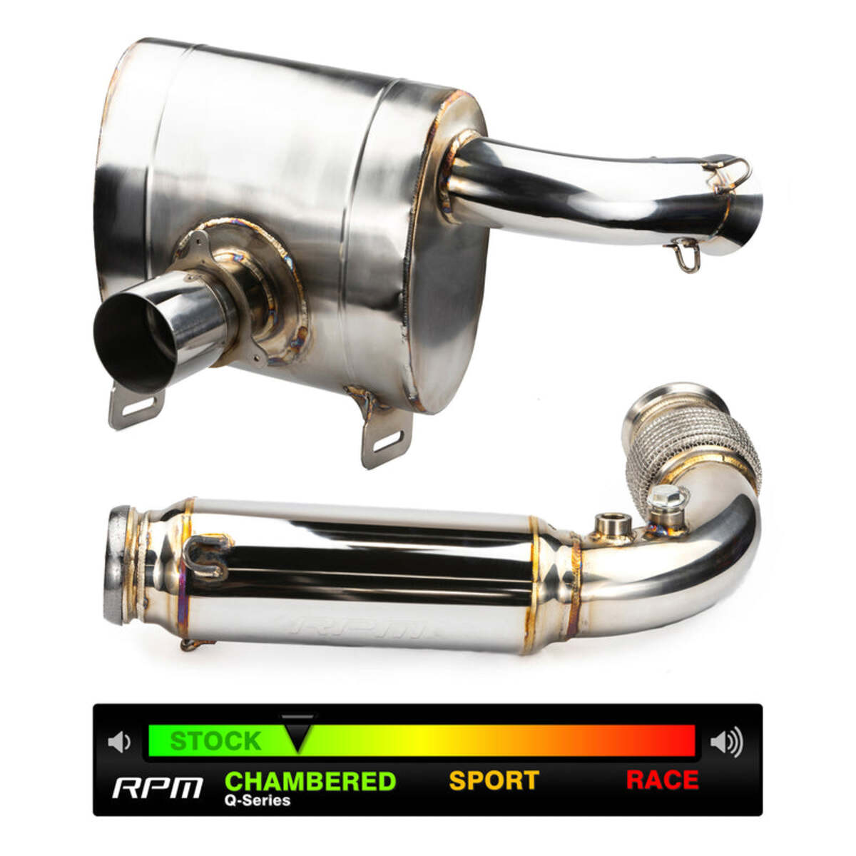 RPM Powersports Can Am Maverick X3 Full 3 Chambered Q-Series Turbo Back Exhaust System