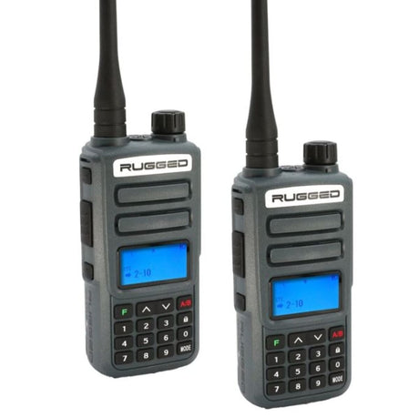 Rugged Radios 2 PACK - GMR2 PLUS GMRS and FRS Two Way Handheld Radios - Grey
