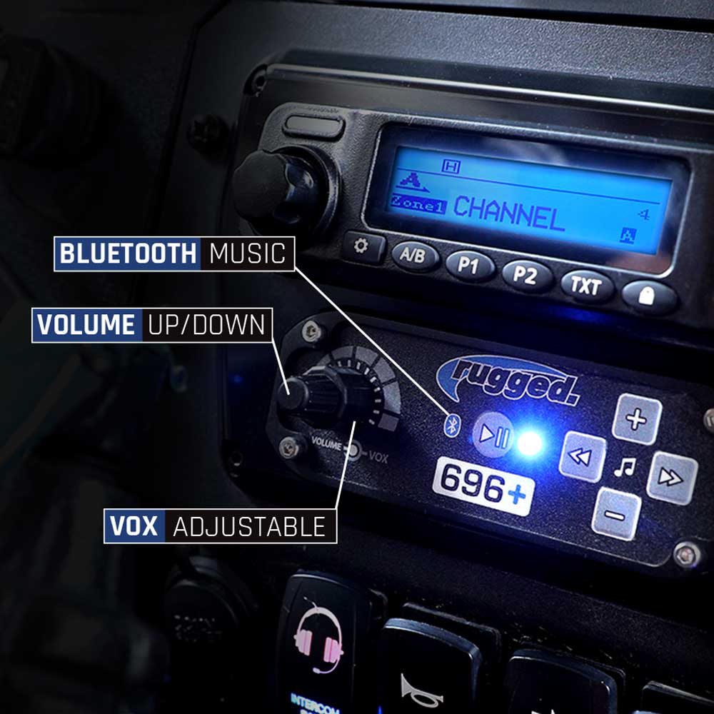 Rugged Radios 696 Plus Intercom with Bluetooth Music