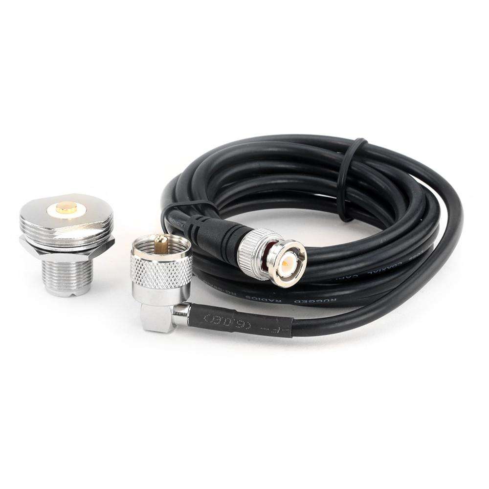 Rugged Radios 7 Ft Antenna Coax Cable Kit with BNC Connector for handheld radios