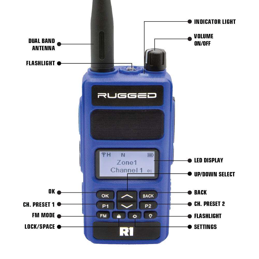 Rugged Radios R1 Handheld Radio - Digital and Analog